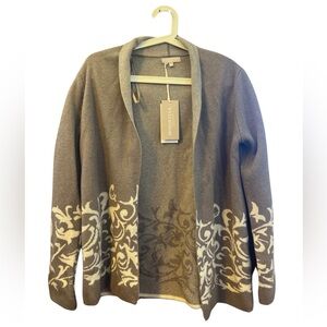 NWT Benedetta B. Womens Open Taupe Cardigan